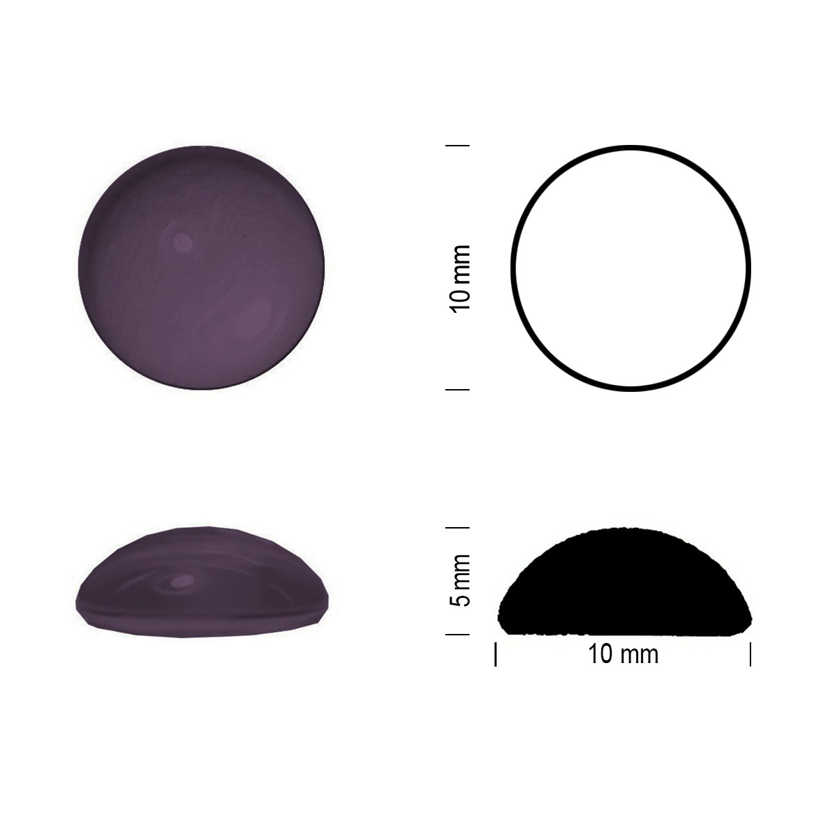 Glasstein Muggel 10mm violett