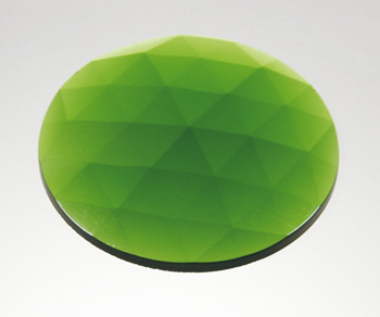 Glasstein Rautenkreis 40mm smaragdgrün