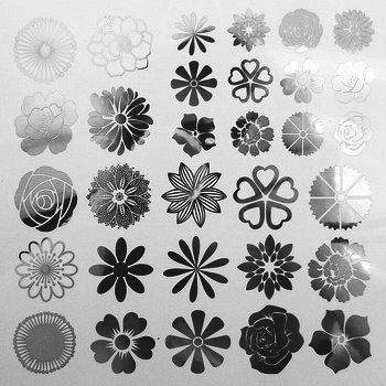 Fusing Decal kleine Blüten Schwarz Fusing Decal kleine Blüten Schwarz
