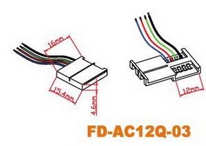 LED-Steckverbinder für RGB 12mm, mit Kabel