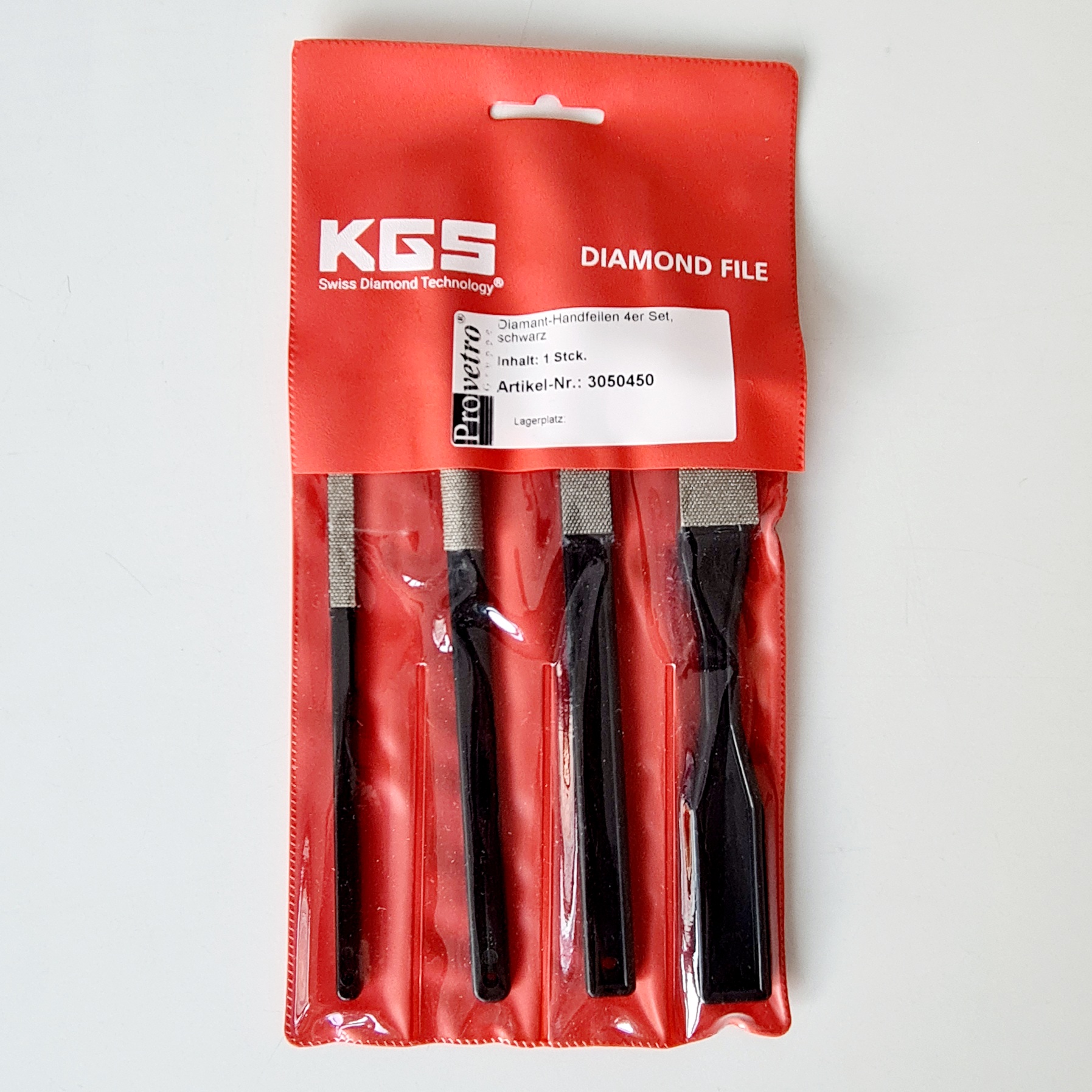 Diamant-Handfeilen 4er Set, schwarz Diamant-Handfeilen 4er Set, schwarz