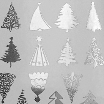 Fusing Decal Weihnachtsbaum Silber Fusing Decal Weihnachtsbaum Silber
