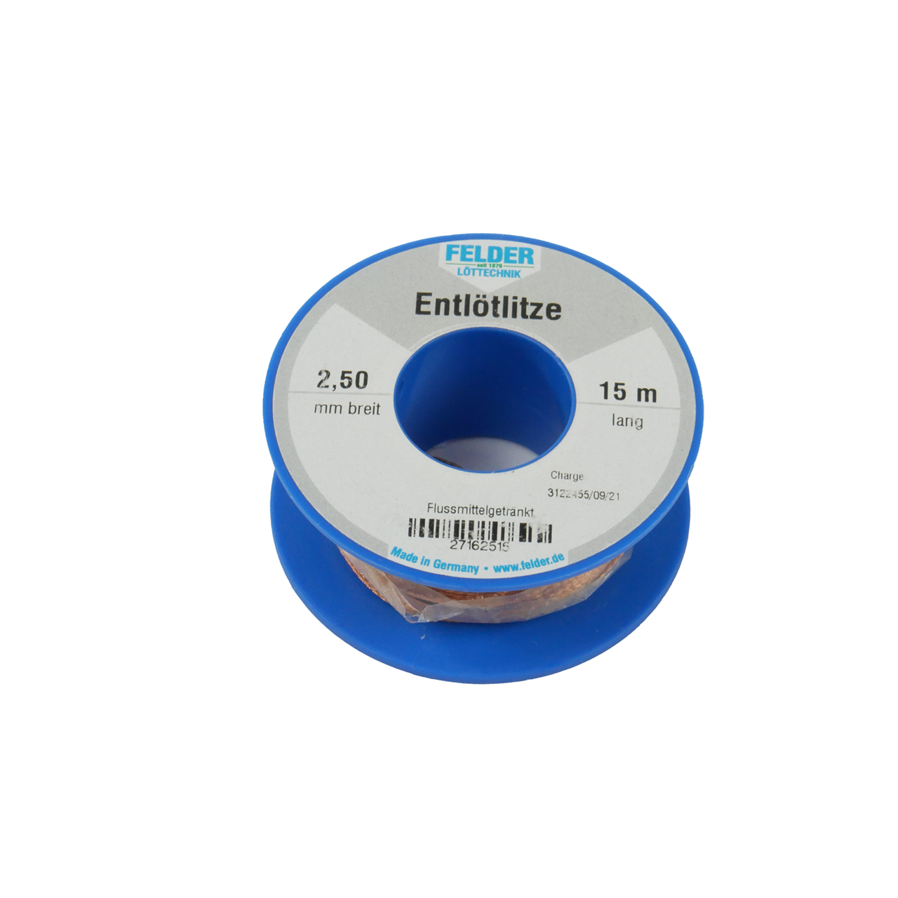 Desoldering tape 2.5mm roll 15.0m Desoldering tape 2.5mm roll 15.0m