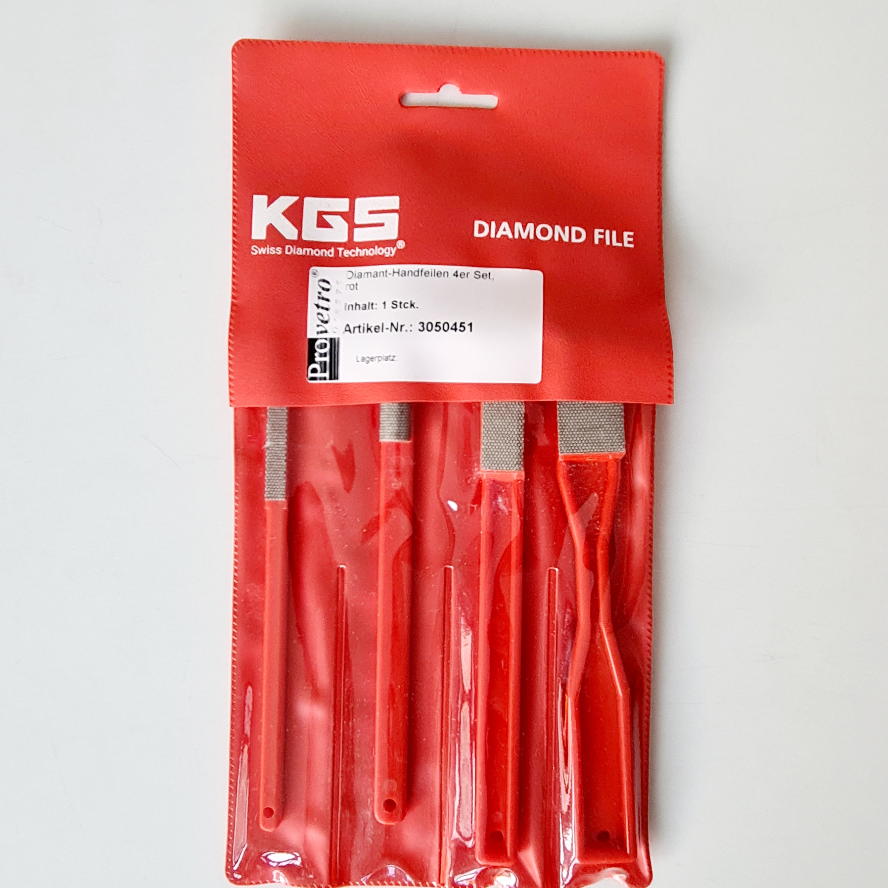 Diamant-Handfeilen 4er Set, rot Diamant-Handfeilen 4er Set, rot