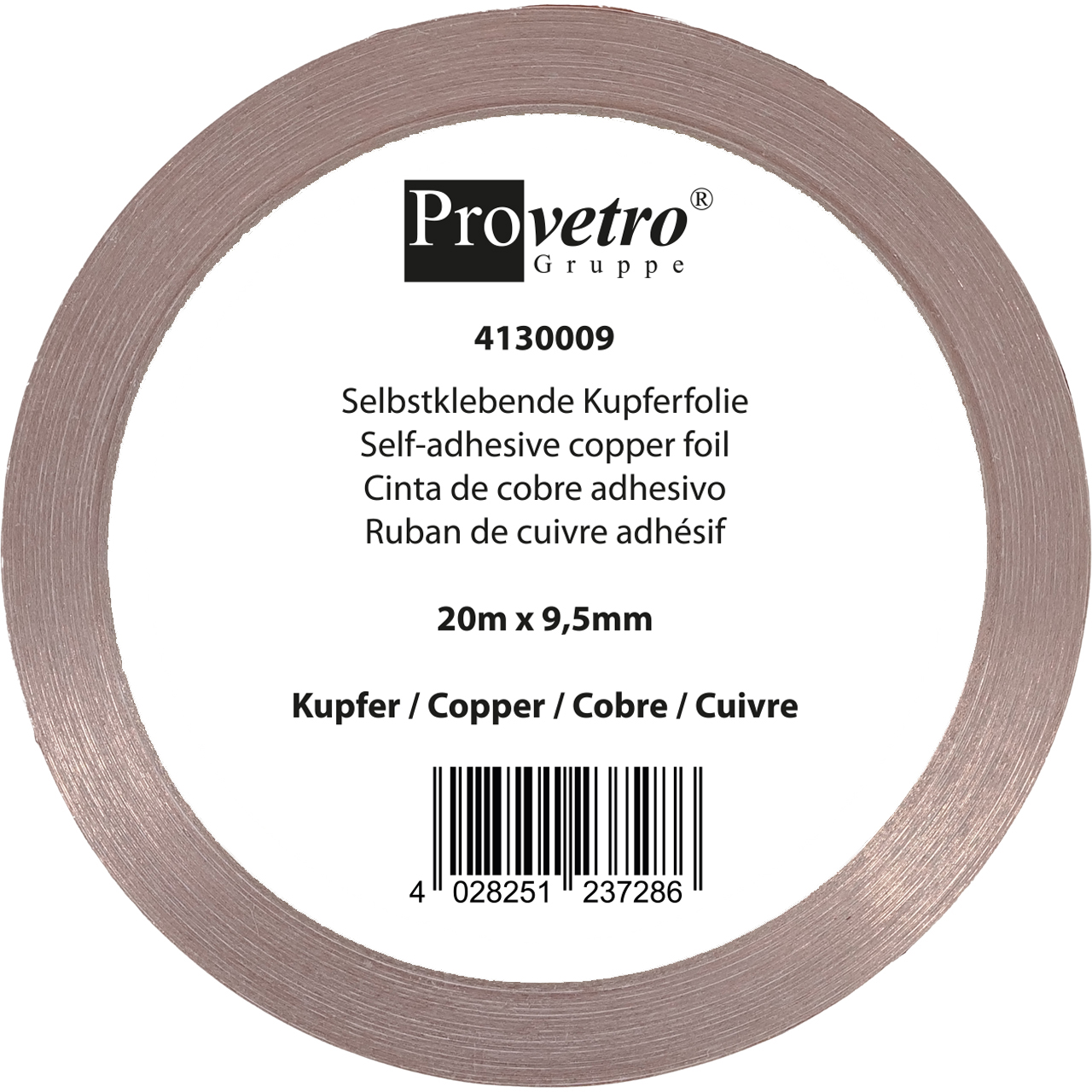 PROVETRO Copper Foil thin copper 20m x 9,5mm PROVETRO Copper Foil thin copper 20m x 9,5mm