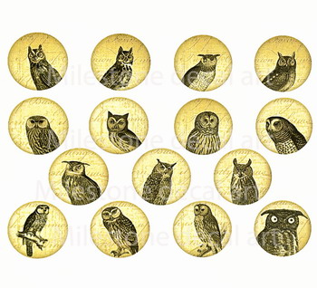 Fusing Decal kluge Eulen- Kreise beige/schwarz Fusing Decal kluge Eulen- Kreise beige/schwarz