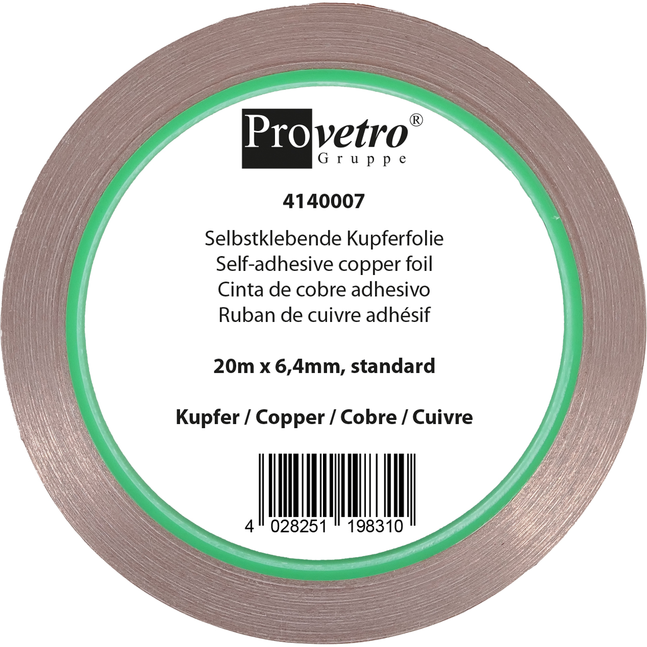 PROVETRO Copper Foil copper 20m x 6,4mm PROVETRO Copper Foil copper 20m x 6,4mm