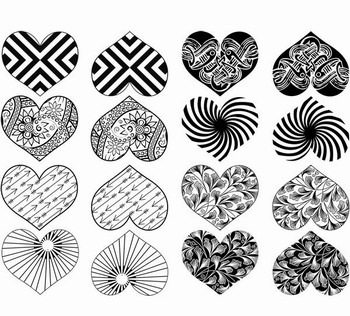 Fusing Decal Herzen modern Schwarz Fusing Decal Herzen modern Schwarz