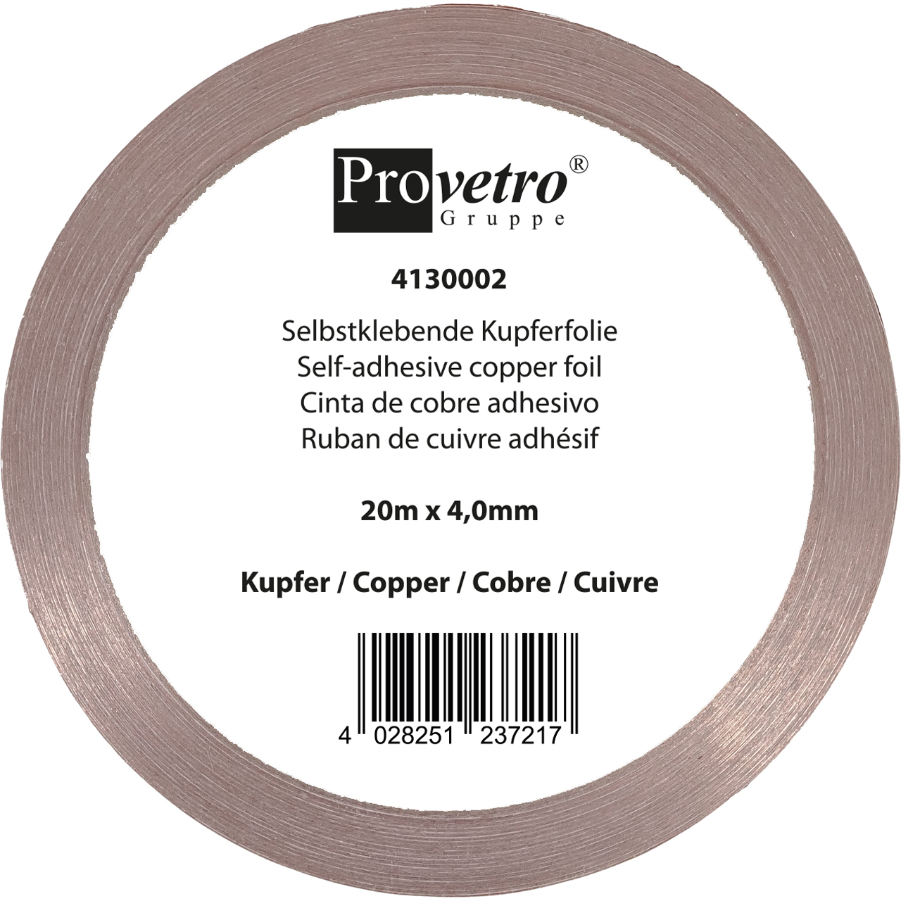 PROVETRO Copper Foil thin copper 20m x 4,0mm PROVETRO Copper Foil thin copper 20m x 4,0mm