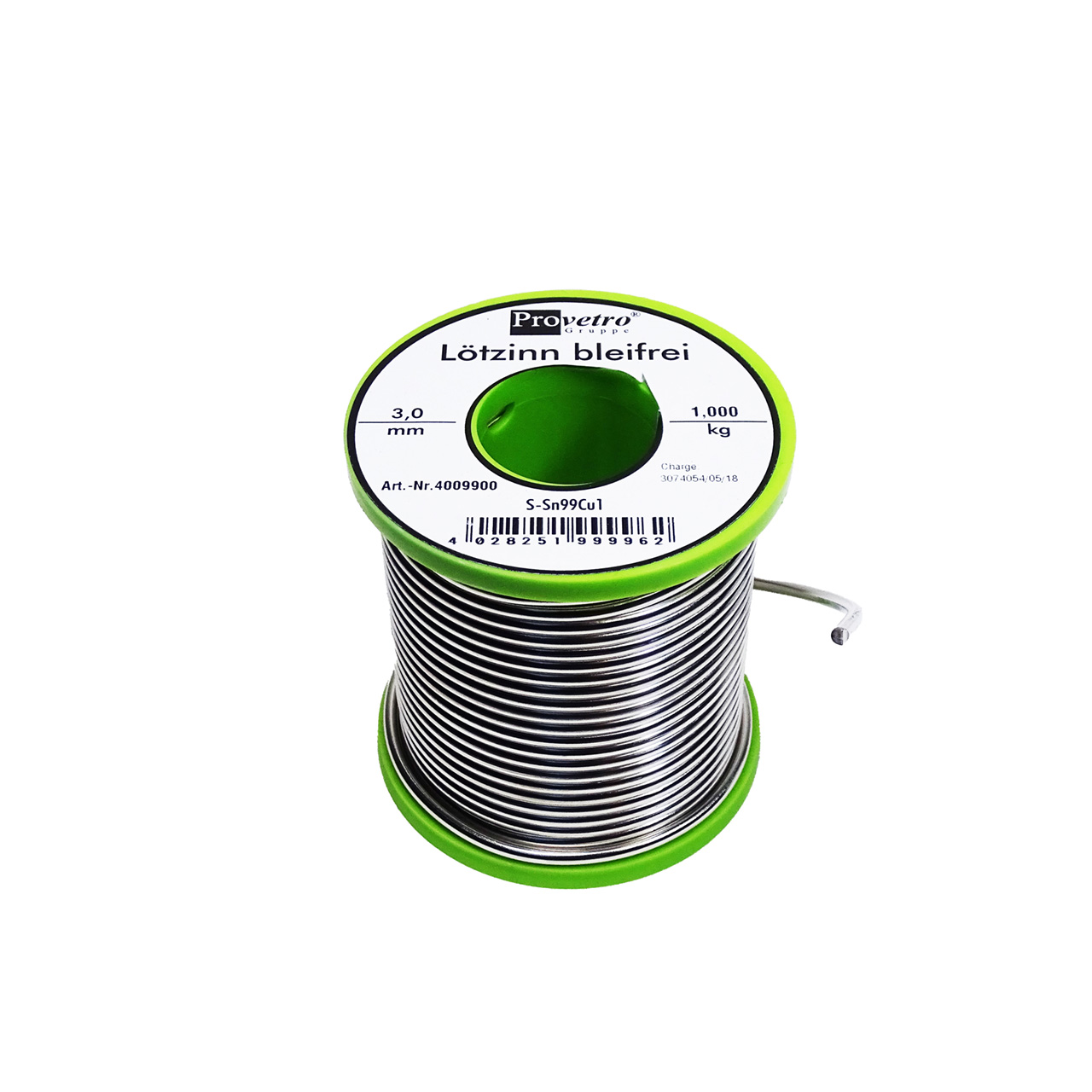 Solder Sn99Cu1 round rod 3mm, 1000g roll Solder Sn99Cu1 round rod 3mm, 1000g roll