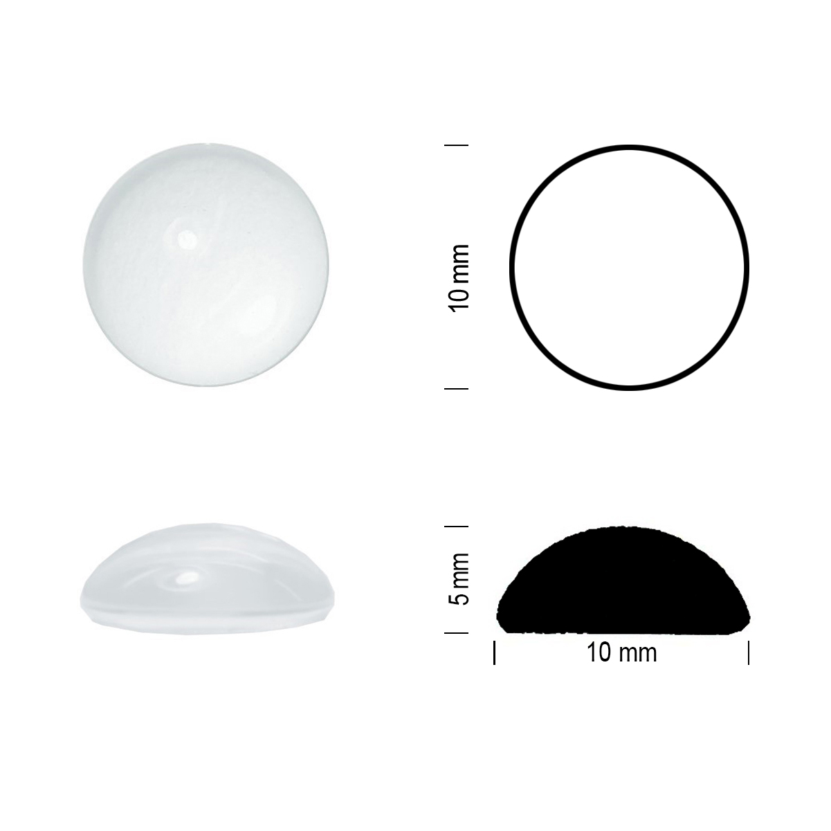 Glasstein Muggel 10mm weißopal