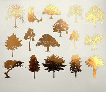 Fusing Decal Bäume Gold Fusing Decal Bäume Gold