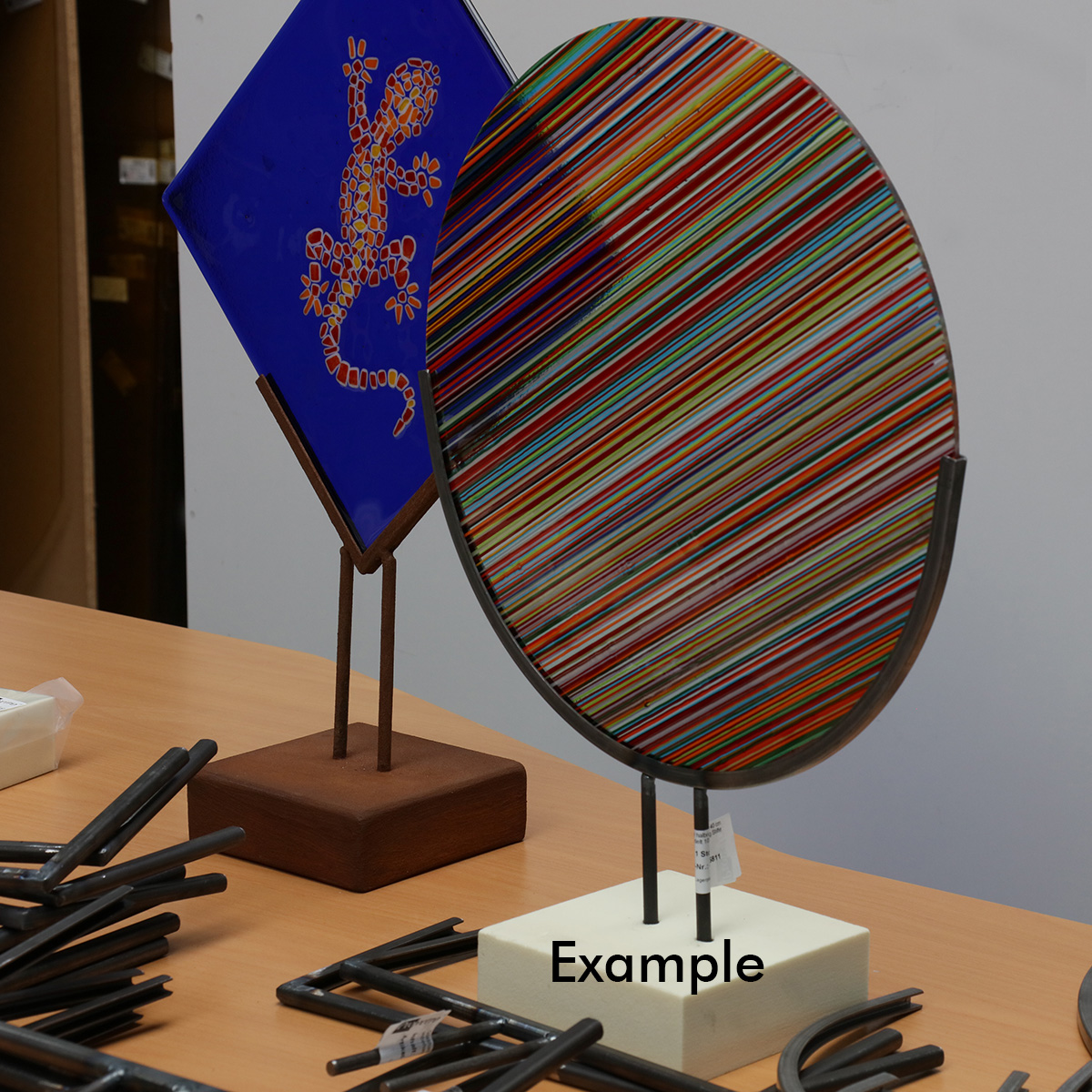 Glashalter kurz, Edelstahl rechteckig für 30cm Glas Glashalter kurz, Edelstahl rechteckig für 30cm Glas