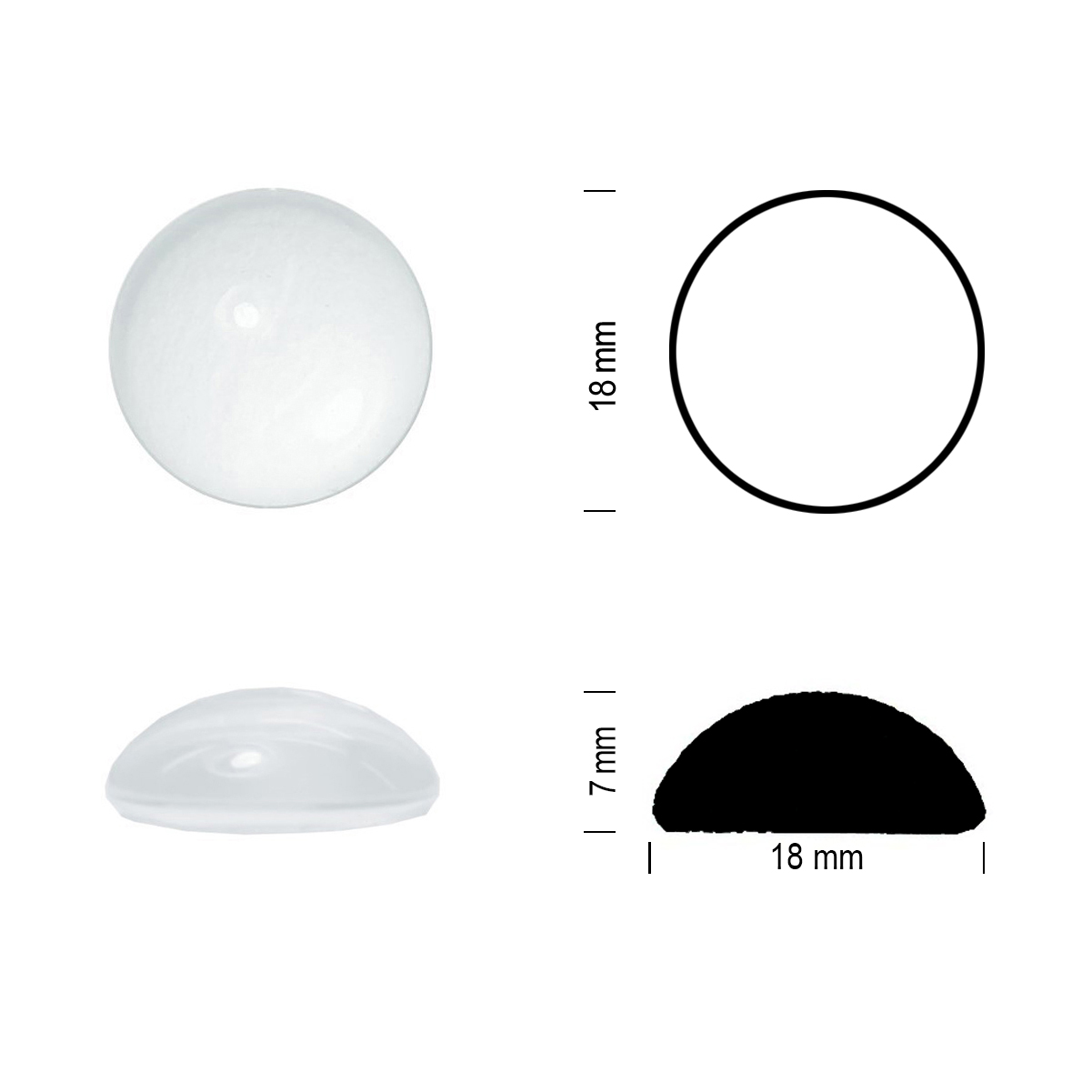 Glasstein Muggel 18mm weißopal Glasstein Muggel 18mm weißopal