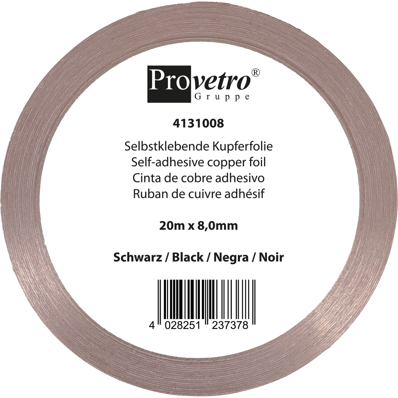 PROVETRO Copper Foil thin black 20m x 8,0mm PROVETRO Copper Foil thin black 20m x 8,0mm