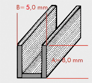 Randblei U flach 6x5mm 2m Randblei U flach 6x5mm 2m