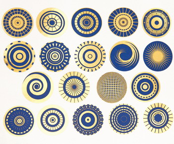 Fusing Decal Kreise Gold+delft blau Fusing Decal Kreise Gold+delft blau