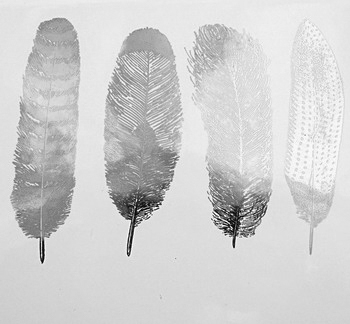 Fusing Decal große Federn Nr.1 Silber Fusing Decal große Federn Nr.1 Silber