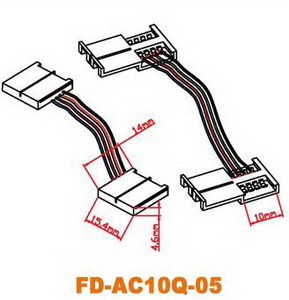 LED-Steckverbinder für RGB 10mm, +Kabel +Verbinder