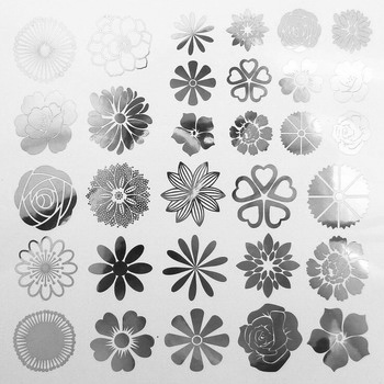Fusing Decal kleine Blüten Silber Fusing Decal kleine Blüten Silber