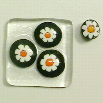 MILLEFIORI schwarz-weiss-gelb d: 8-10mm, 100g