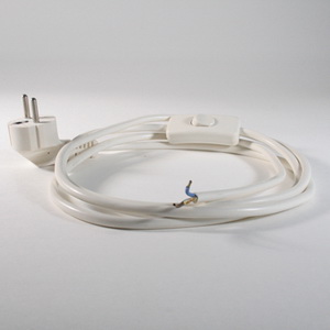 Cord 3way with plug/switch white Cord 3way with plug/switch white