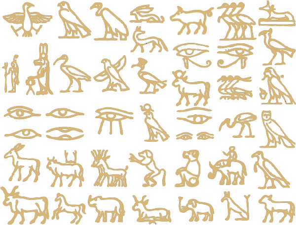 Fusing Decal Ägyptische Hieroglyphe Gold Fusing Decal Ägyptische Hieroglyphe Gold