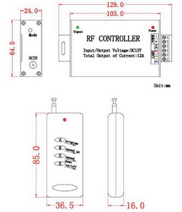RGB-controller with remote, 4 buttons RGB-controller with remote, 4 buttons