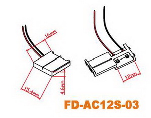 LED-Steckverbinder für 12mm, mit Kabel