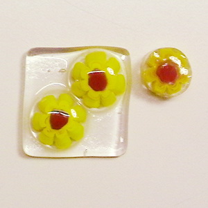 MILLEFIORI-Scheiben rot-gelb d: 12-14mm, 100g