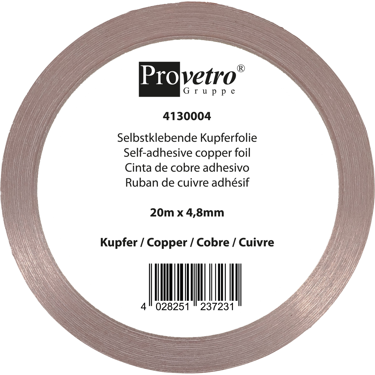 PROVETRO Copper Foil thin copper 20m x 4,8mm PROVETRO Copper Foil thin copper 20m x 4,8mm