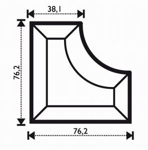 Bevel Innenecke 3 x3 x 1.5"